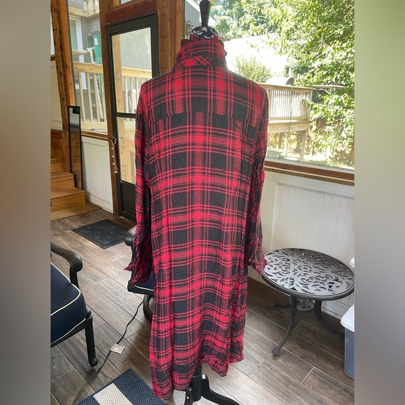 Soft Surroundungs Size 1X red/black plaid dress - Picture 3 of 12
